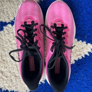 Hoka One One Pink and Black Sneakers